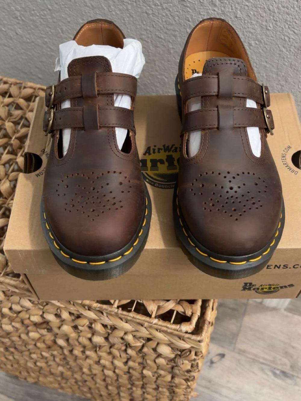 New Dr. Martens Brown Mary Jane Shoes